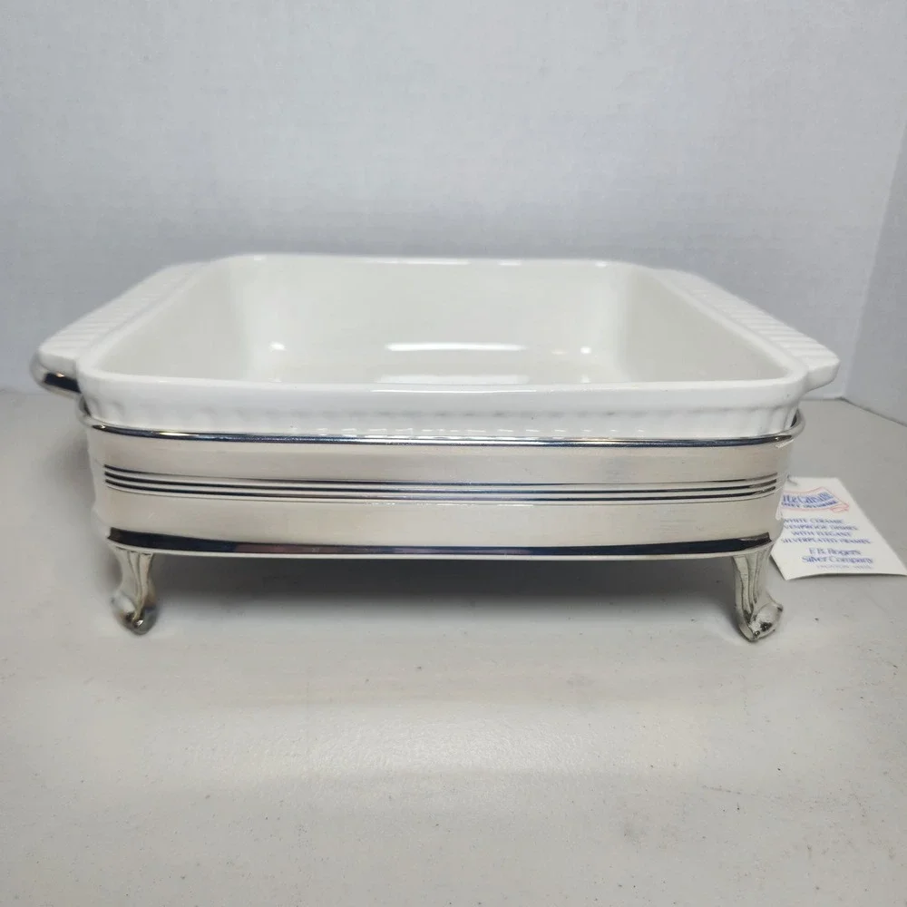 Haute Cuisine F.B.‎ Rogers Gourmet Cooking Dish Ovenproof Casserole Silverplate